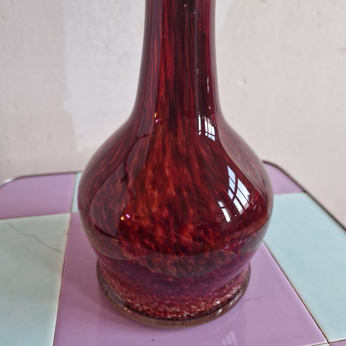 Dark red Murano glass vase