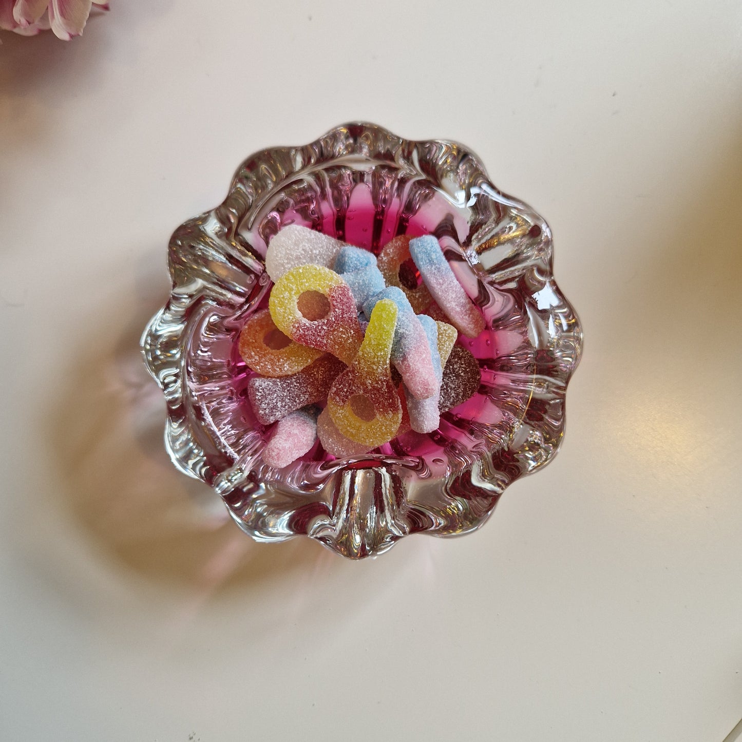 pink curvy ashtray