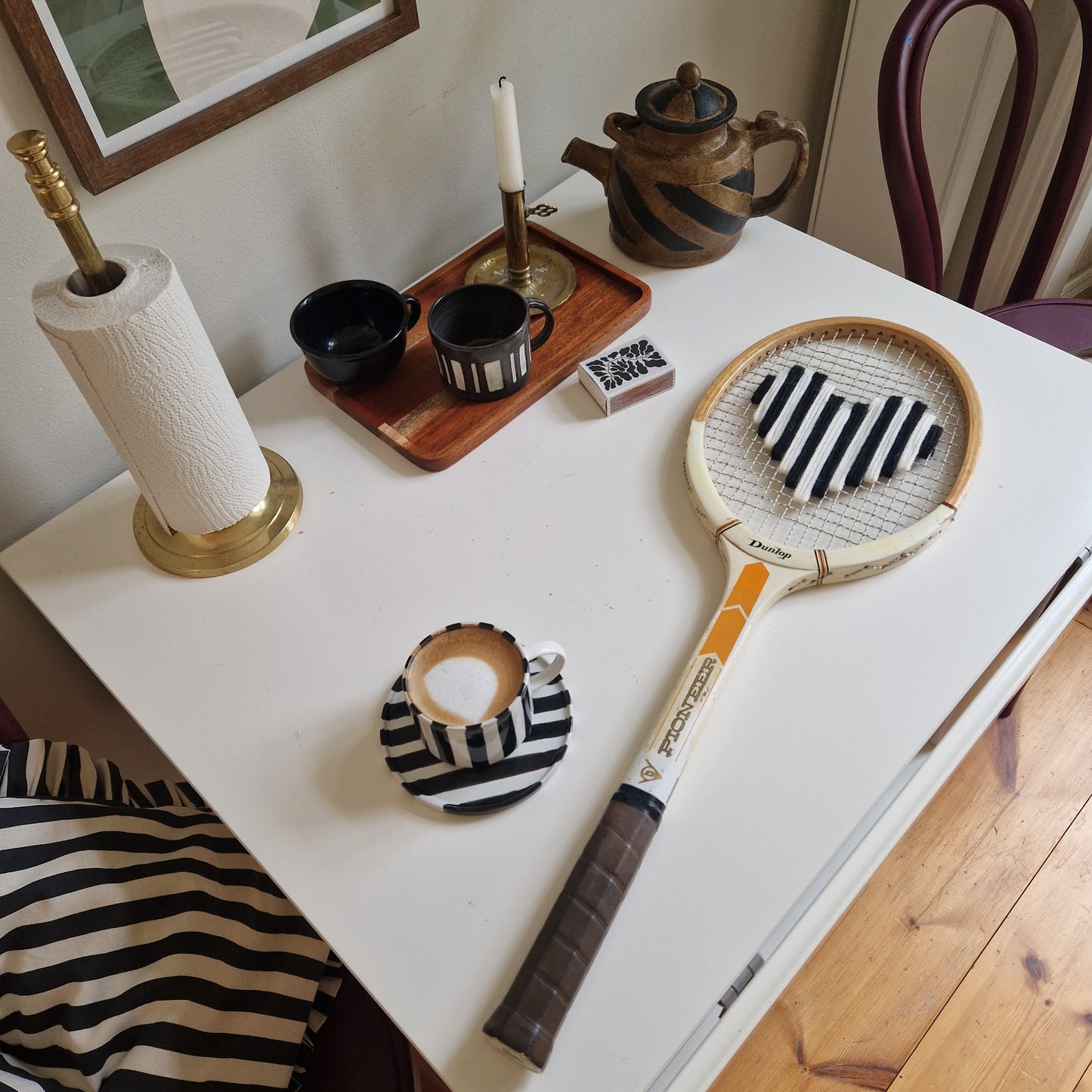 Vintage tennis racket with love