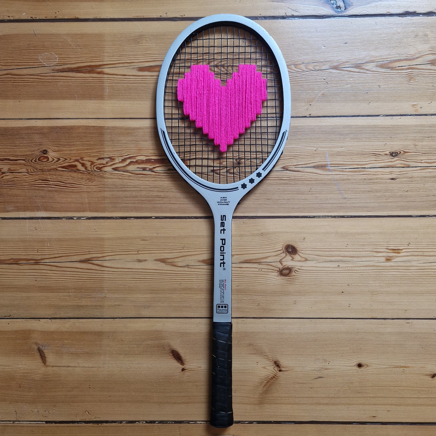 Vintage tennis racket with love