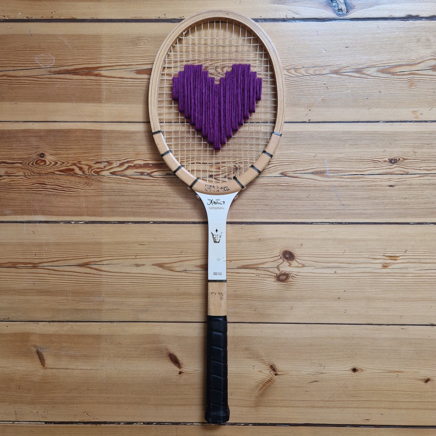Vintage tennis racket with love