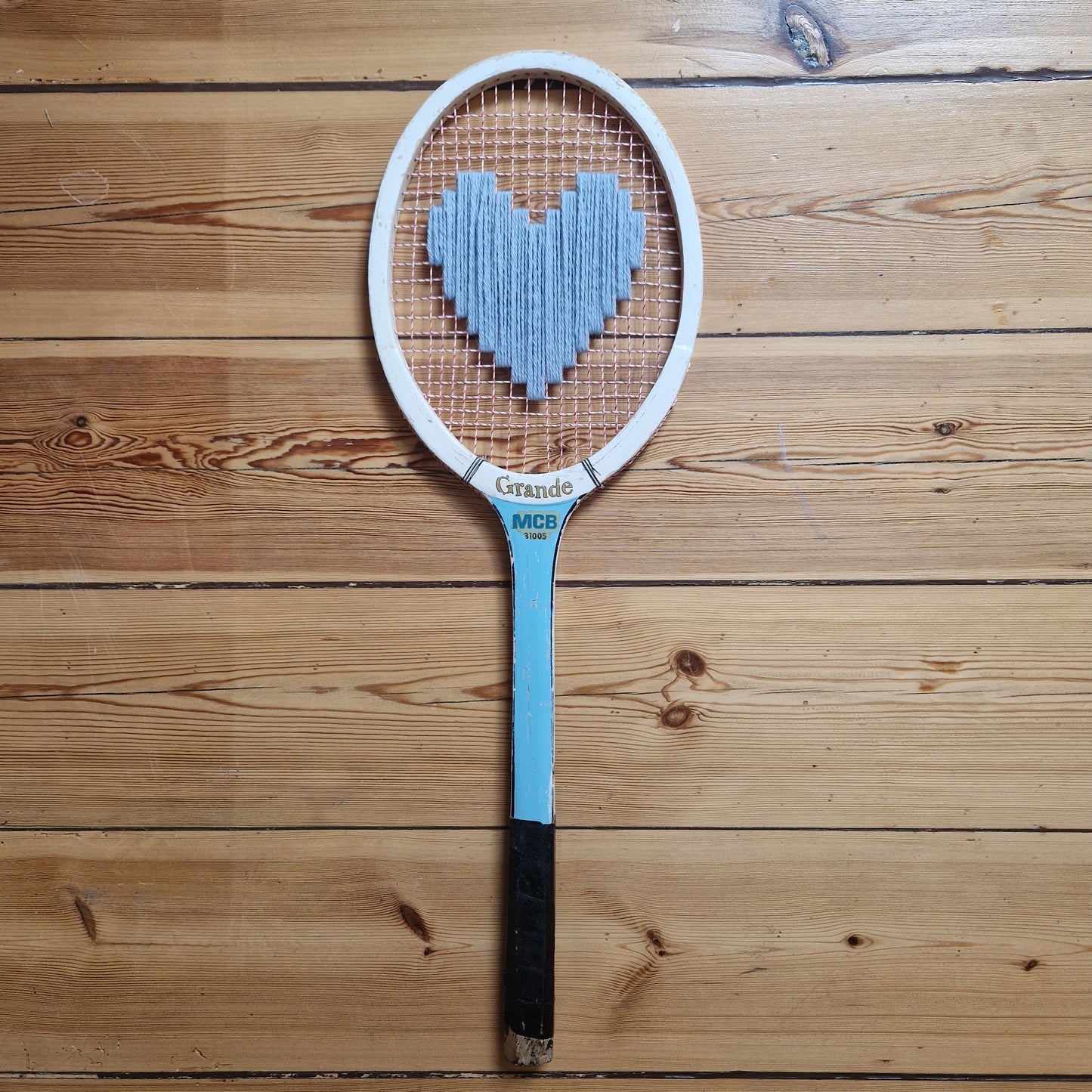 Vintage tennis racket with love