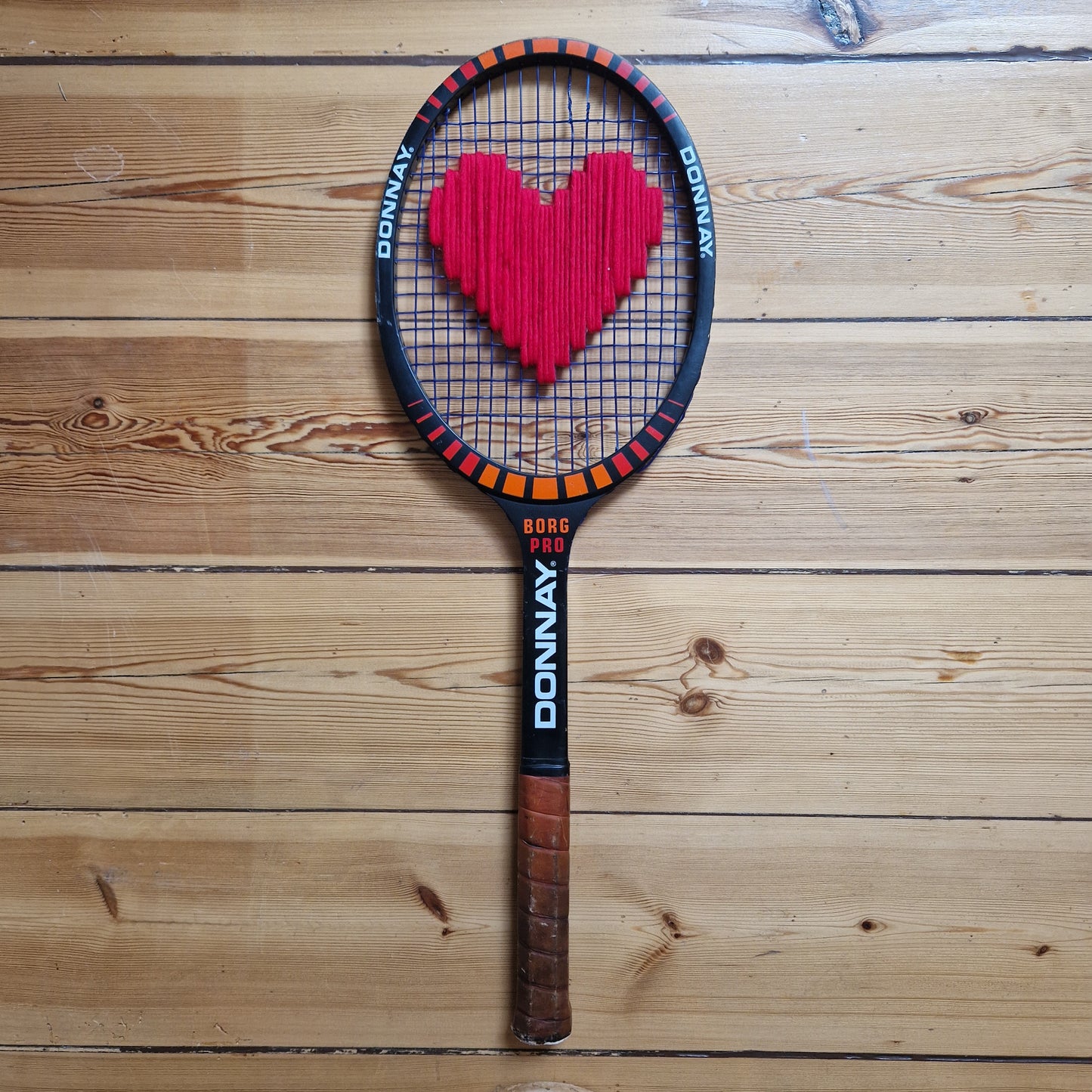 Vintage tennis racket with love