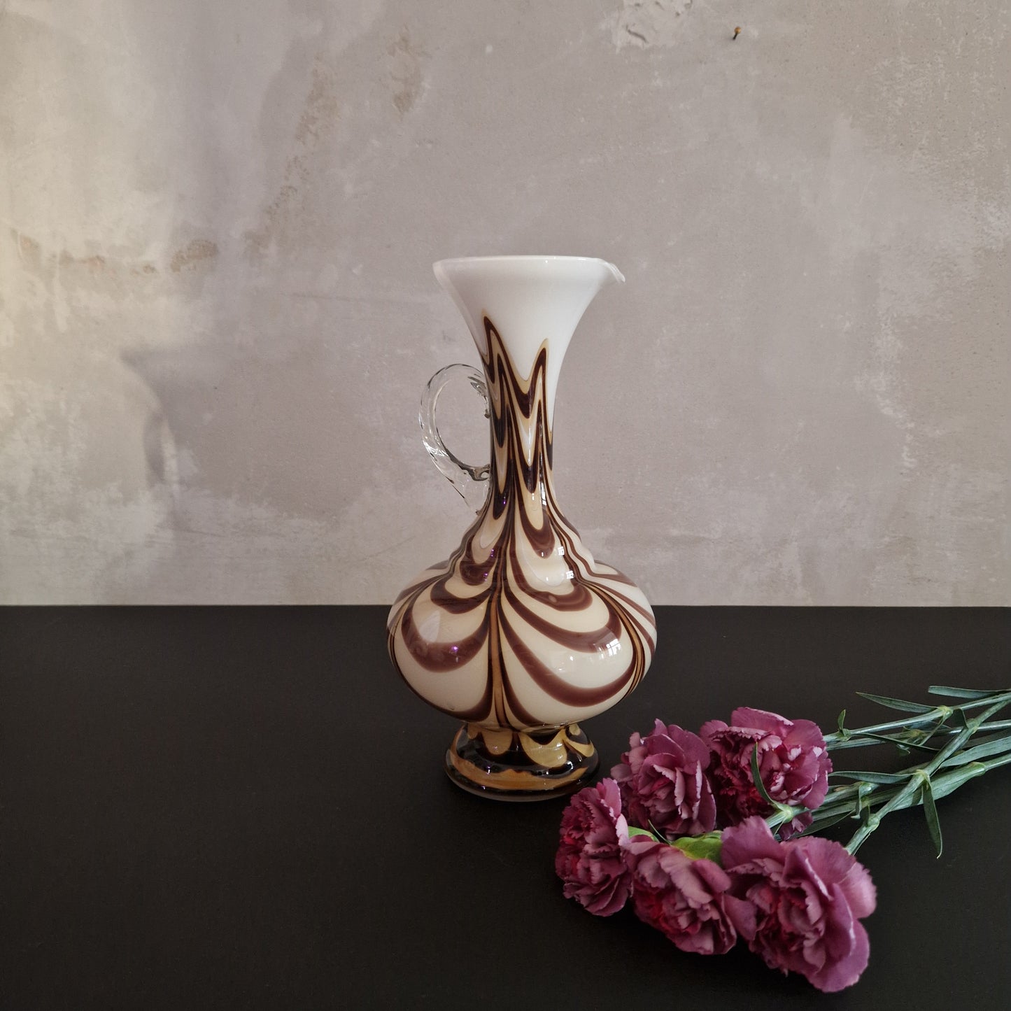 Glass vase with handle by Carlo Moretti, 1960