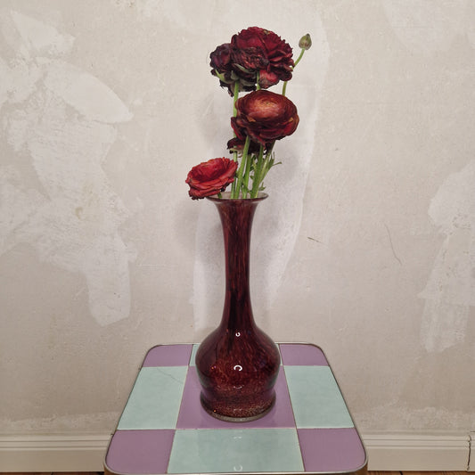 Dark red Murano glass vase