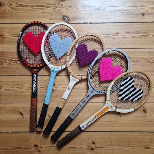Vintage tennis racket with love