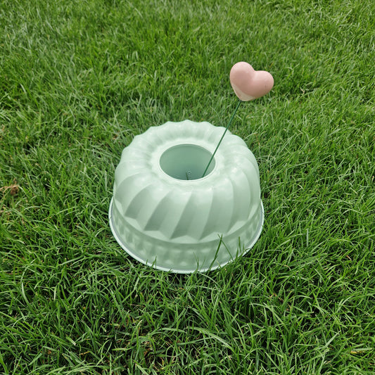 cake pan in mint green