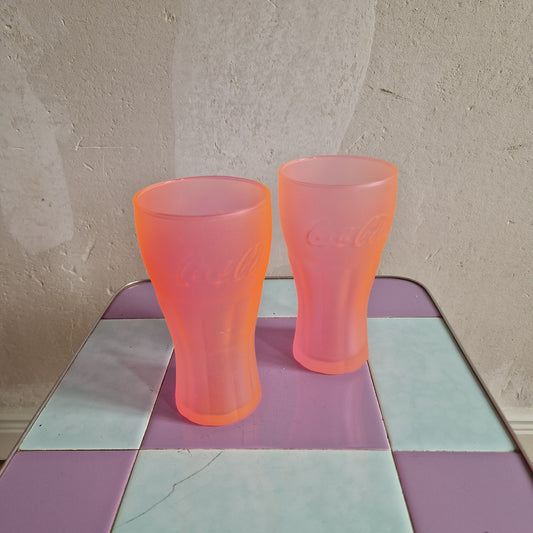 Pink Coca Cola glasses