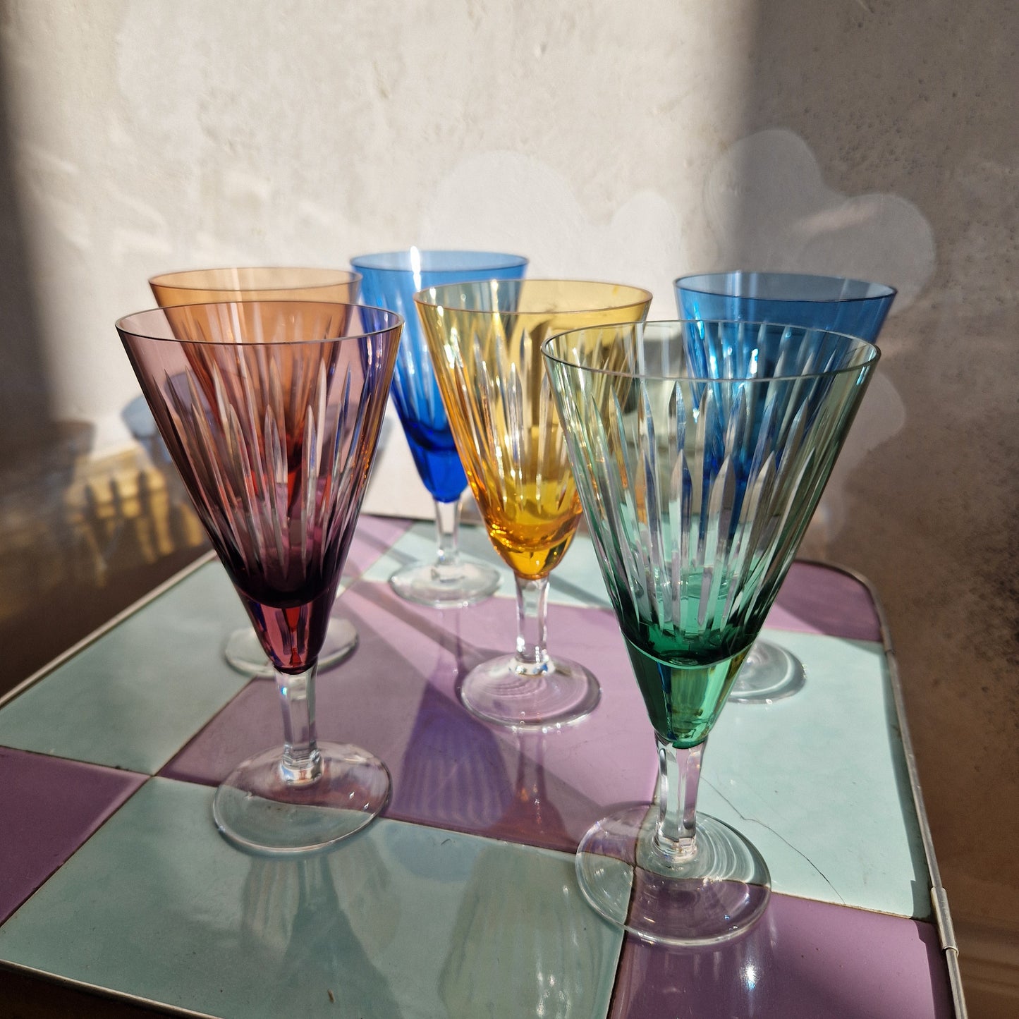 Colourful wine glasses 50ies