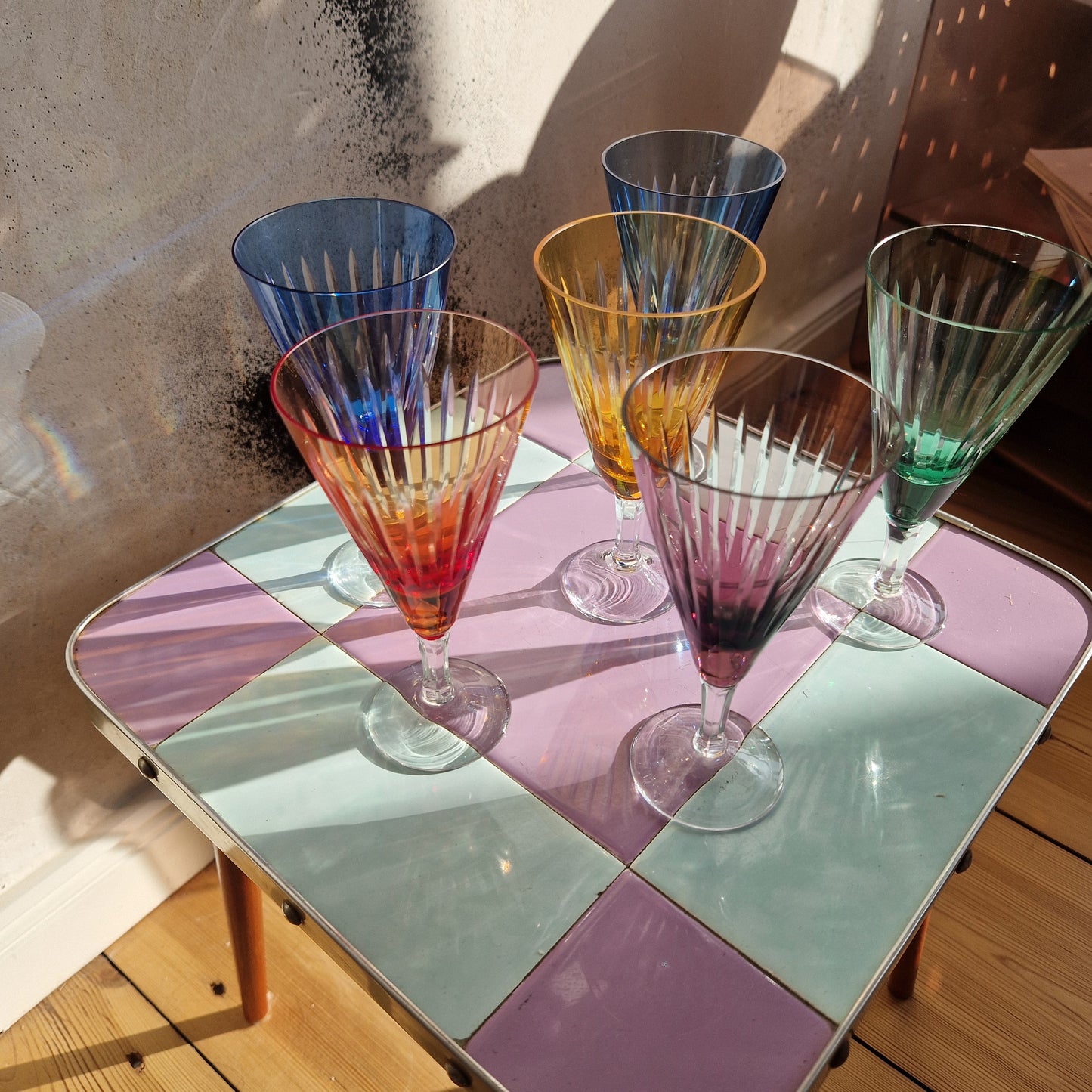Colourful wine glasses 50ies