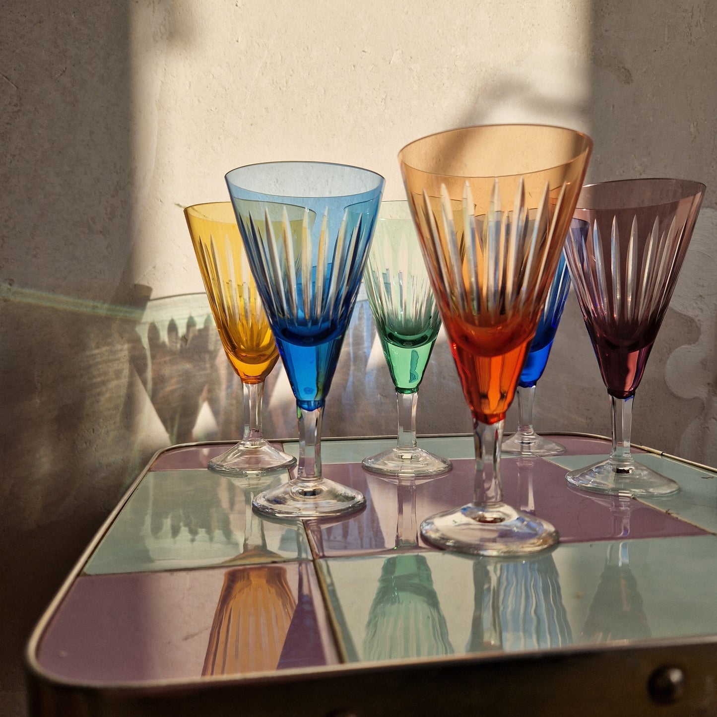 Colourful wine glasses 50ies