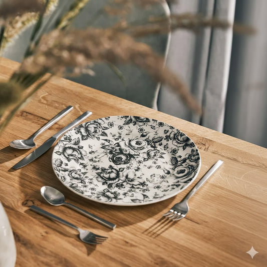 6 Plates with floral design